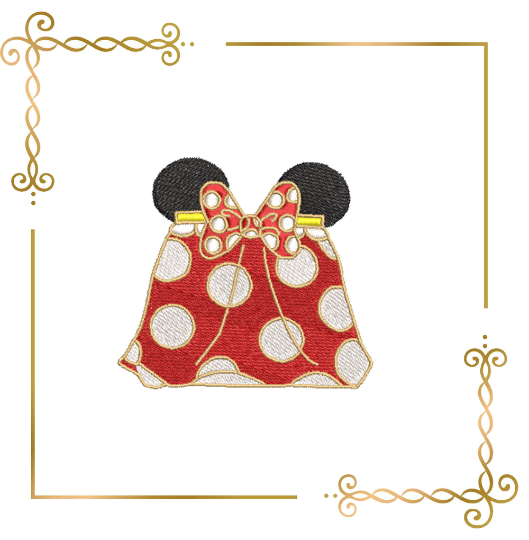 Minnie Mouse accessories sneakers cup bag machine embroidery design