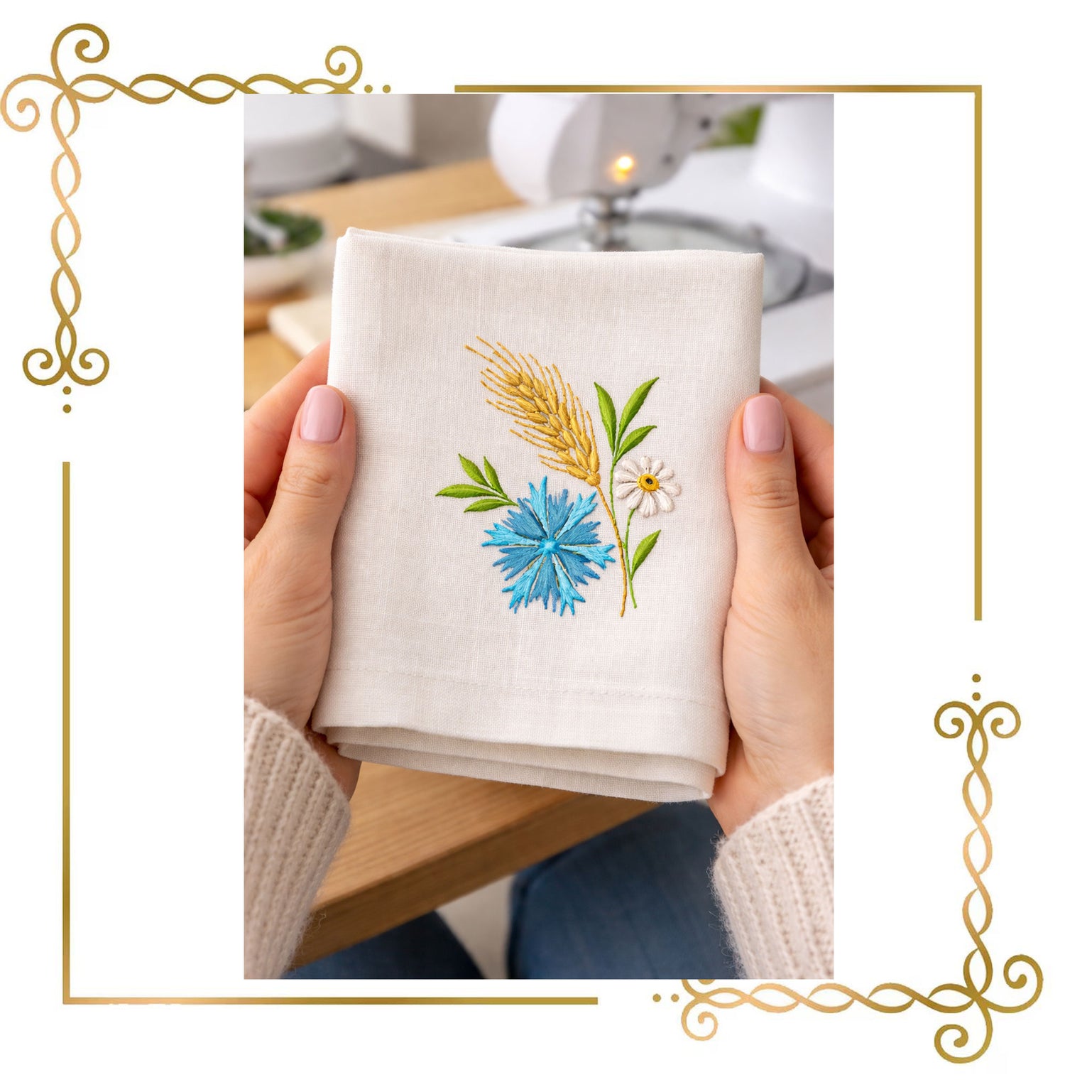 Embroidery Design Wildflower 2.76x2.76 Inch Digital Download