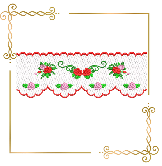 Smocking plate, Flowers,  Roses, Design Plate,  machine embroidery design  to the direct download.