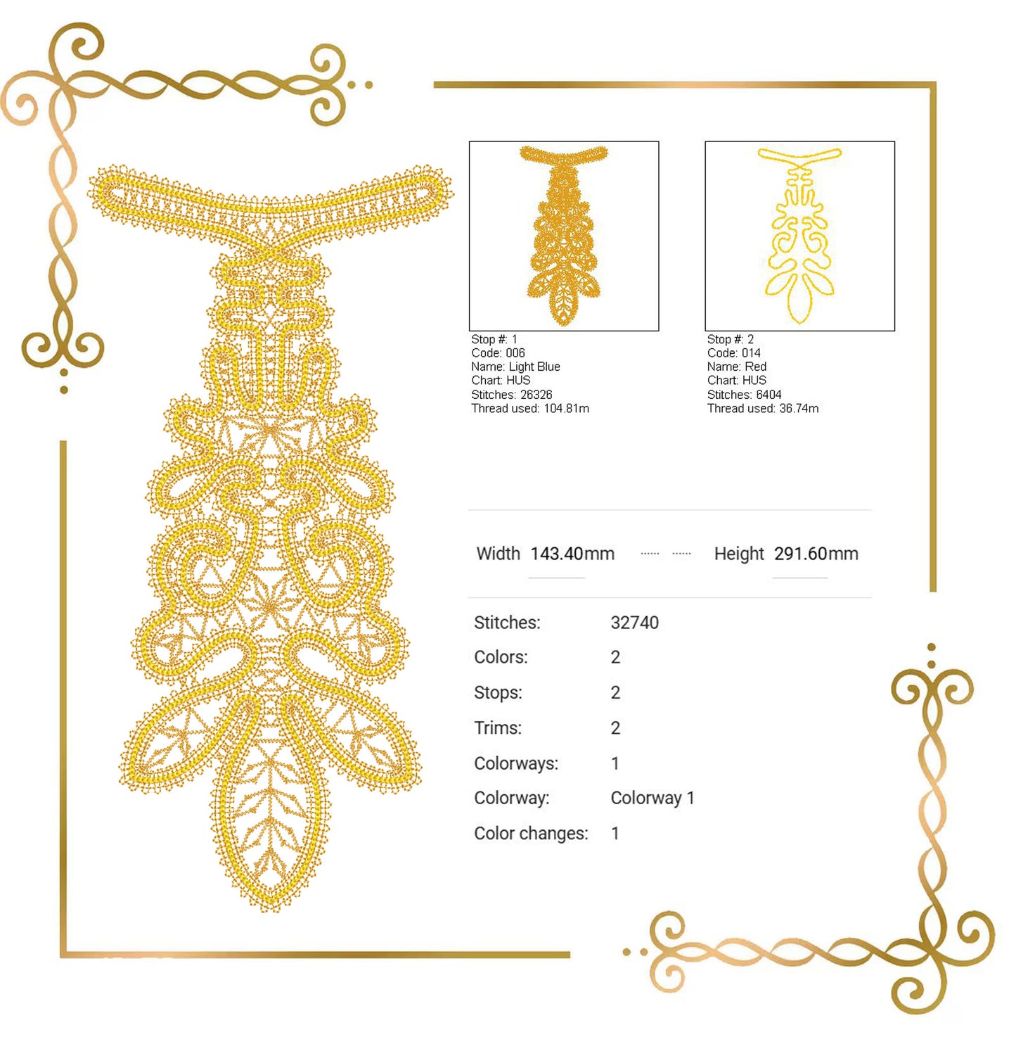FSL Lace Tie Embroidery Design, Freestanding Victorian Neckpiece,  Digital Download