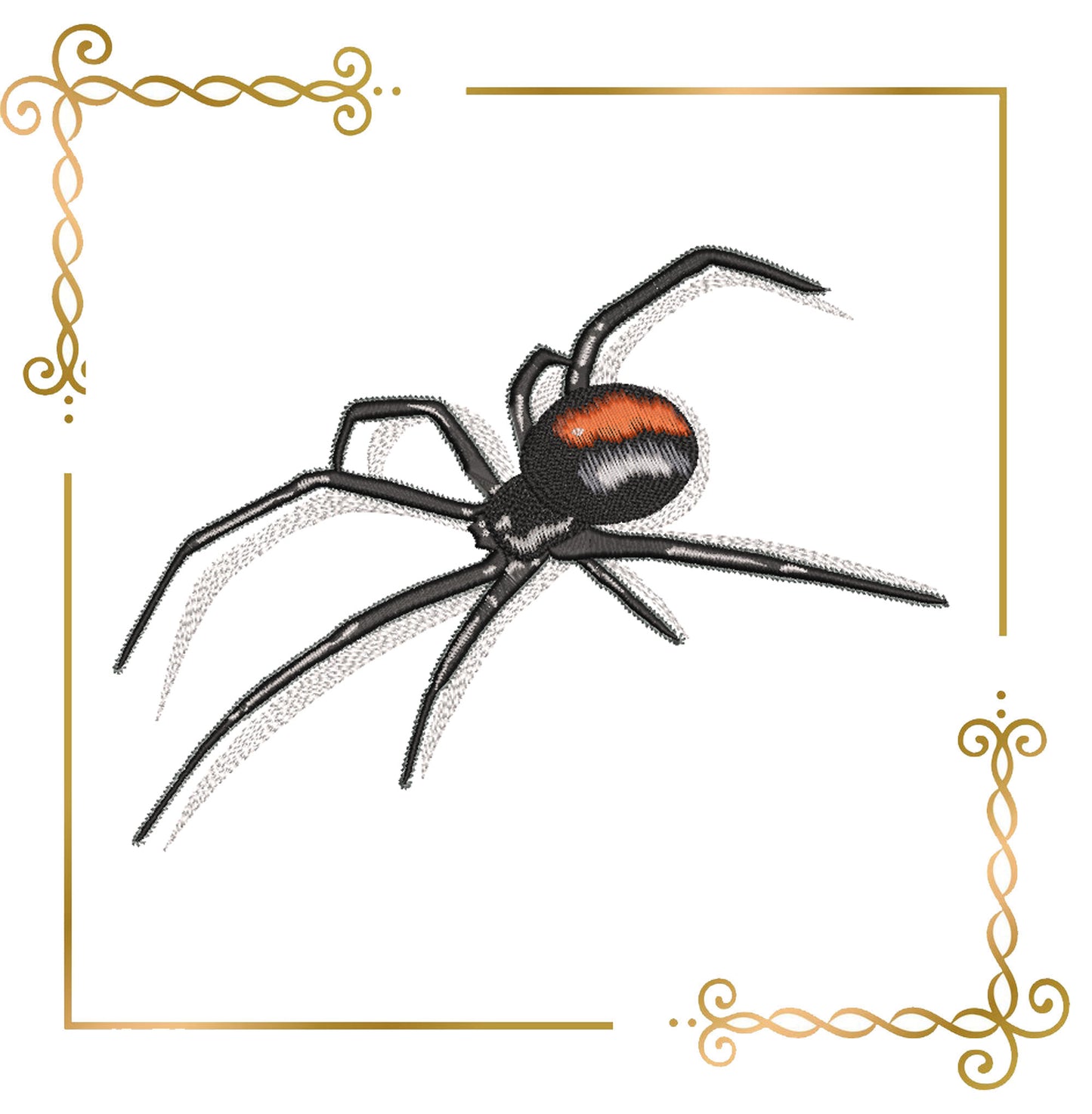 Animals Black widow spider machine embroidery design digital