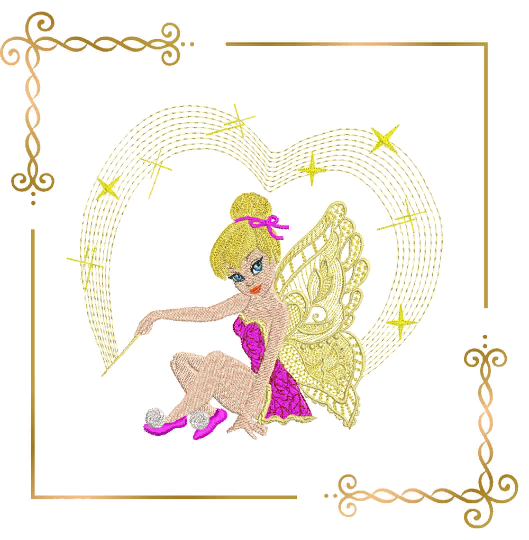 Princess Fabulous Fairy  Tinker Bell with a magic wand  Disney character, Embroidery  machine design  to the direct download.