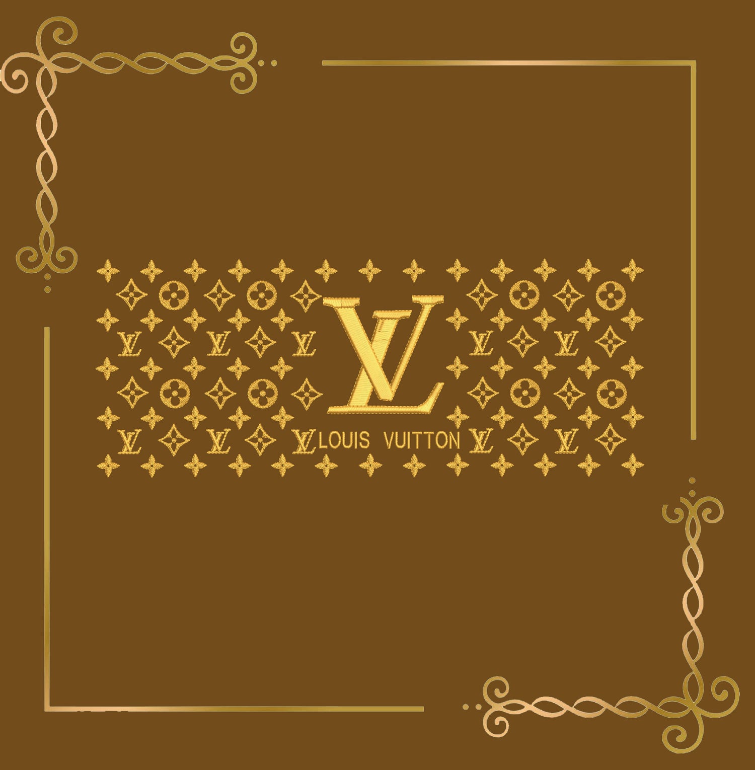 Pattern louis Vuitton digital embroidery design