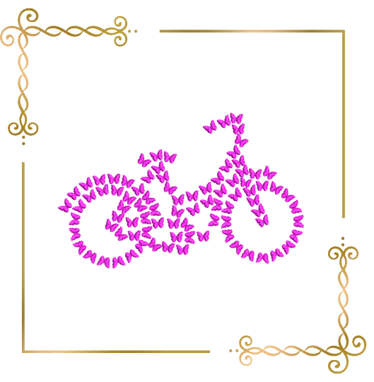 Miscellaneous,  Butterfly bicycle 2 Sizes embroidery design to the direct download.