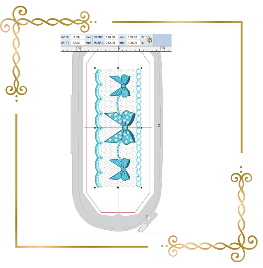 Smocking plate embroidery design  bows   Design Plate for dress machine embroidery design  to the direct download.