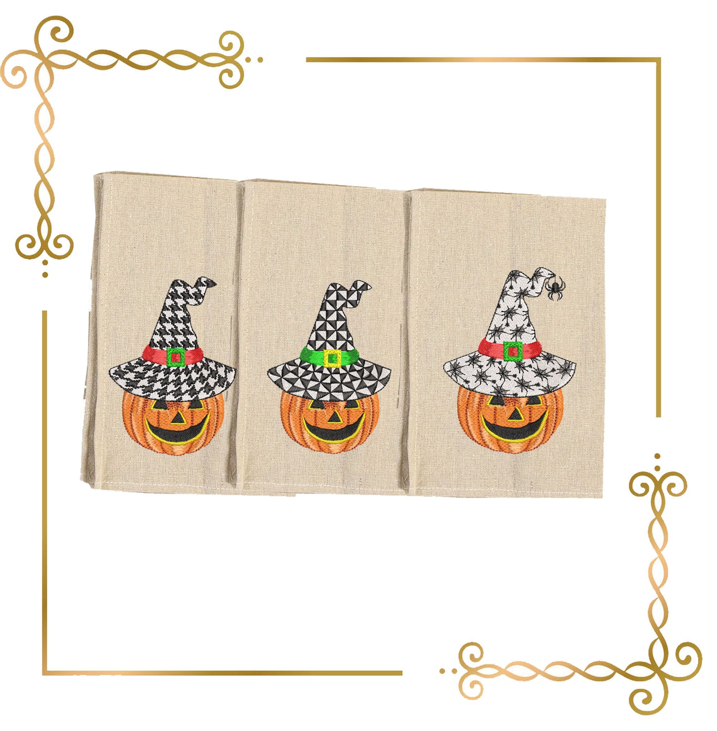 Halloween Halloween Jack-O'-Lantern with Witch Super Hat Embroidery designs 1 Size 3 Varianten