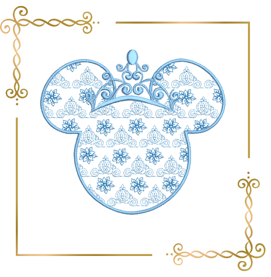 Princess Cinderella Minnie Mouse Head Disney embroidery design