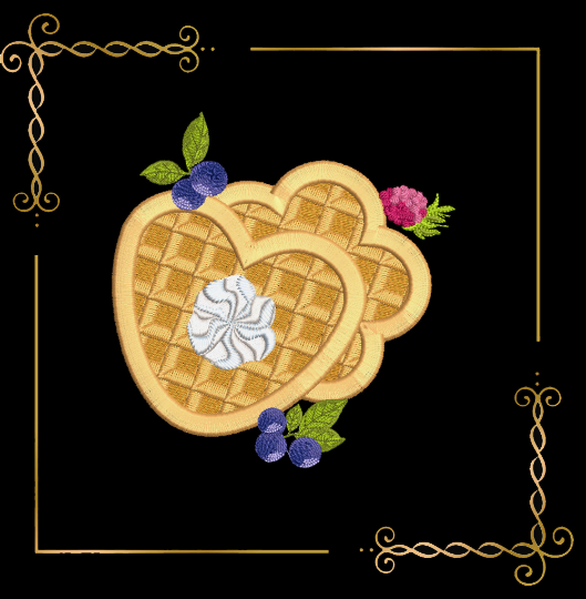 Eiscreme Süße Überraschung, Kekse, Waffeln, Erdbeeren 1 Größen Stickmuster