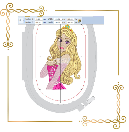 Princess Aurora, Sleeping Beauty, Disney Princess, Embroidery  machine design  to the direct download