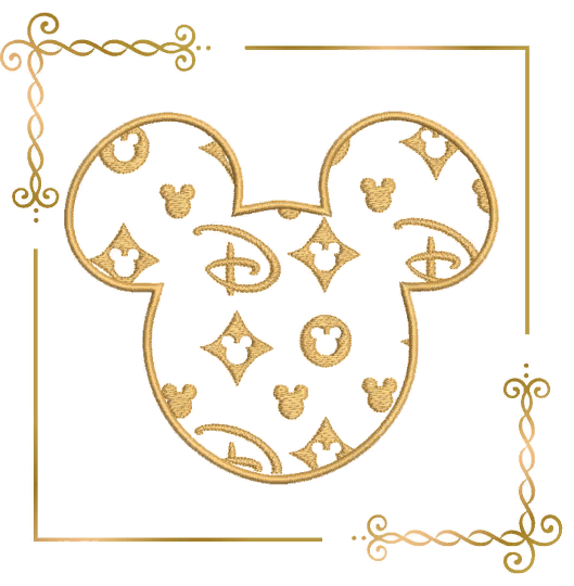 Applique Minnie Mickey Mouse head Disney digital machine embroidery design