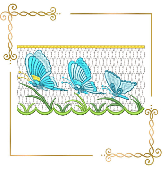 Smocking plate Butterfly Embroidery Design, Butterfly Smock Insert for Baby Dress