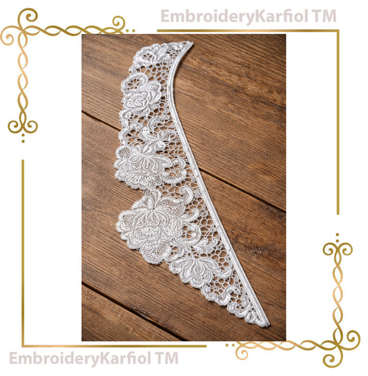 Lace and decorations Machine Embroidery Design Belgian Floral Lace Neckline FSL Instant Download (Kopie)