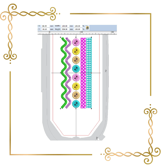 Smocking plate embroidery buttons shoelace fabric Design Plate digital machine embroidery design