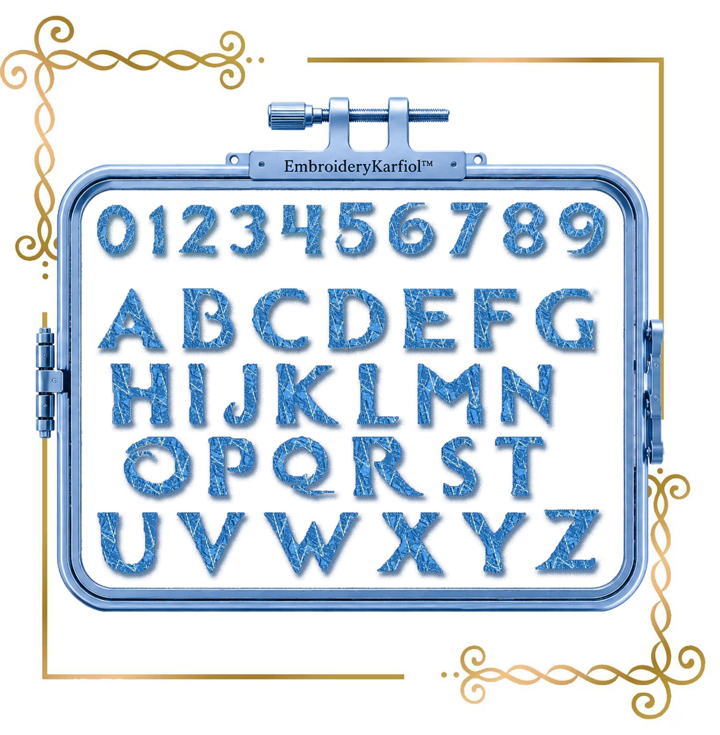 Winter Ice Embroidery Alphabet | Ice Crystal Machine Embroidery Font | 26 Letters, 10 Numbers, 8 Snowflakes and Crystal | 4x4 Hoop