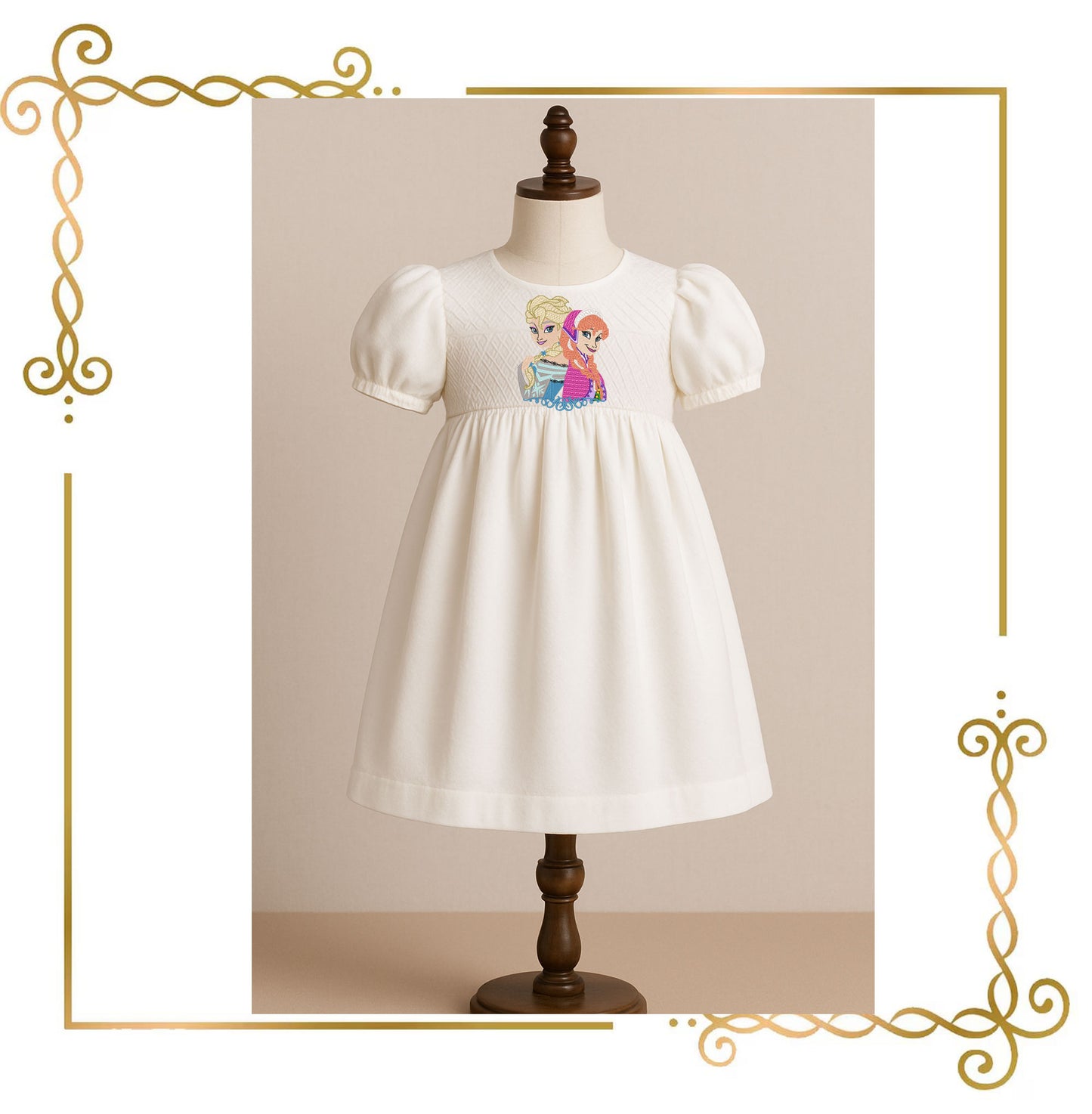 Princess Elsa and Anna Embroidery Design: Frozen Snowflake Frame, SET frozen (Direct Download)