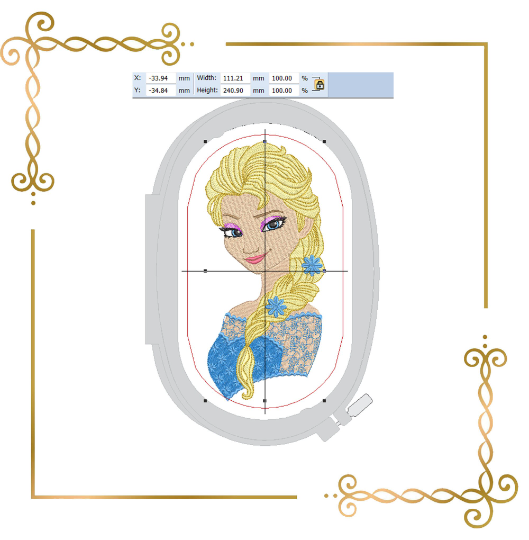 Princess-Elsa-Frozen-lace-dress-Disney-magic-fairy-tale-machine-embroidery-design 