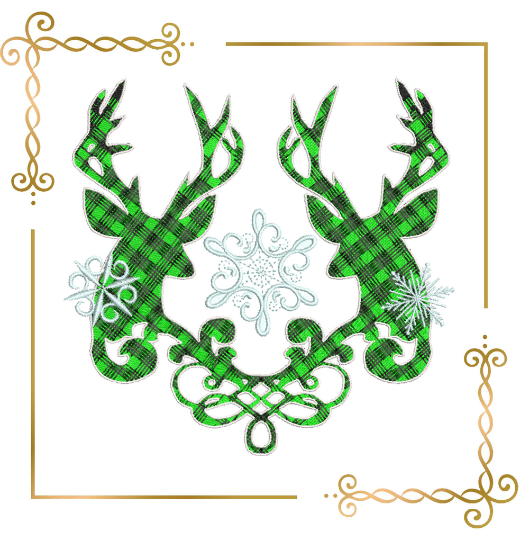 Christmas  Reindeer and snowflakes digital embroidery design