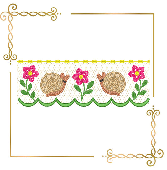 Smocking plate Embroidery Design Snail Smocking – Cute Animal Machine Embroidery File for Baby Dress or Children's Clothing