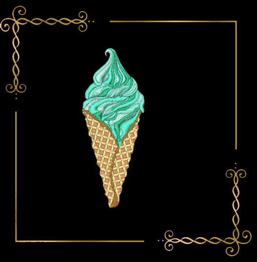 ice cream Sweet Surprise ice cream in a cone with cherries 1 Sizes 2 Variants embroidery design