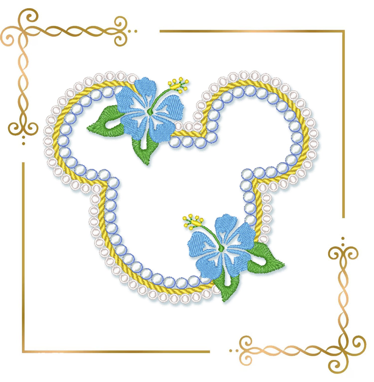 Valentines day Embroidery design Head Mouse Ears Floral Frame Embroidery Design –  Machine Embroidery Design