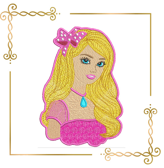 Princess Barbie marvelous doll Disney machine embroidery design