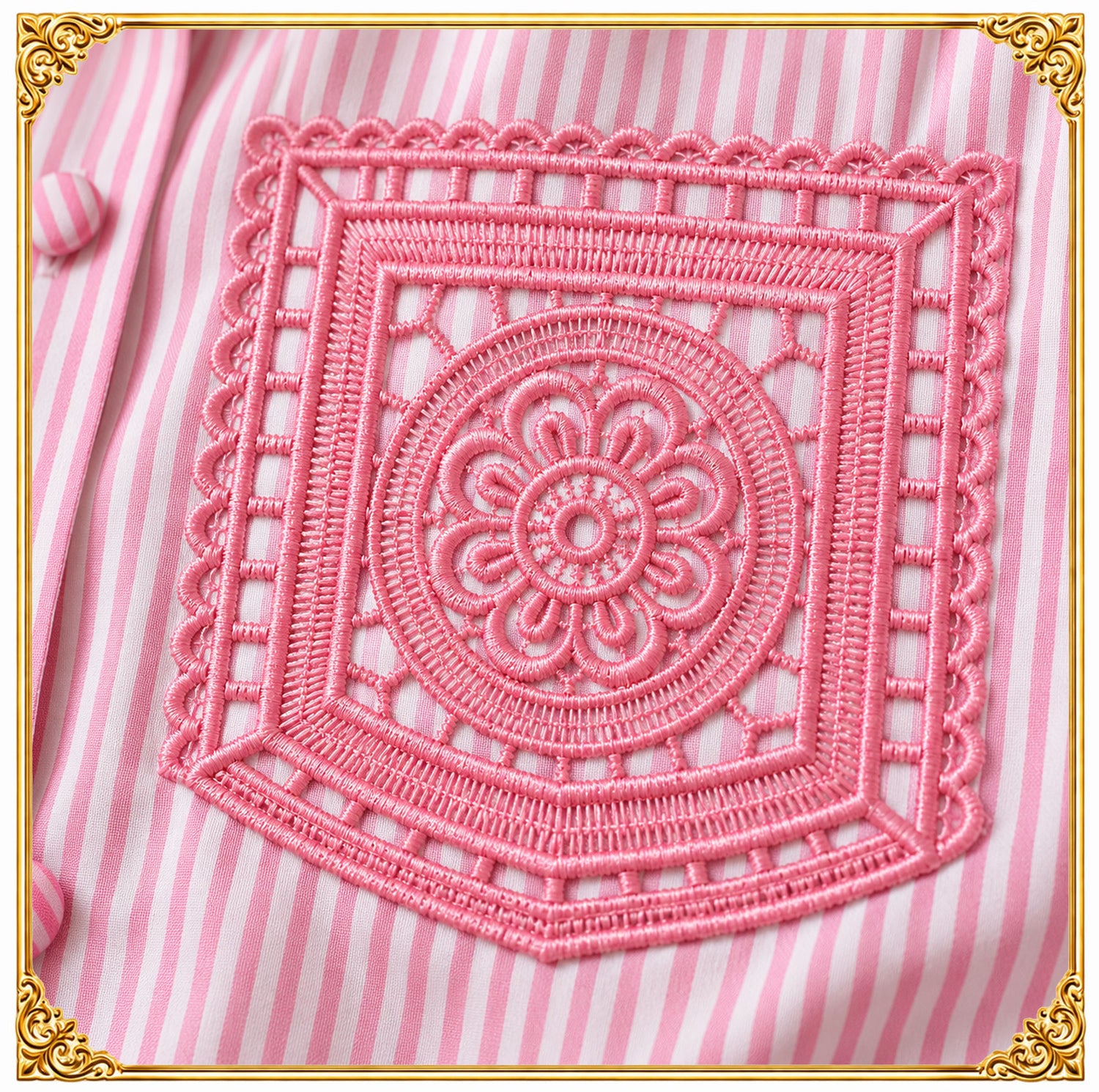 Mandala Lace Pocket Embroidery Design, Belgian Openwork, Freestanding Technique (Instant Download)
Decorative mandala lace pocket machine embroidery design in the look of fine Belgian openwork lace, digitized to stitch either as freestanding lace (FSL) on water soluble stabilizer or as a regular embroidery directly on fabric.