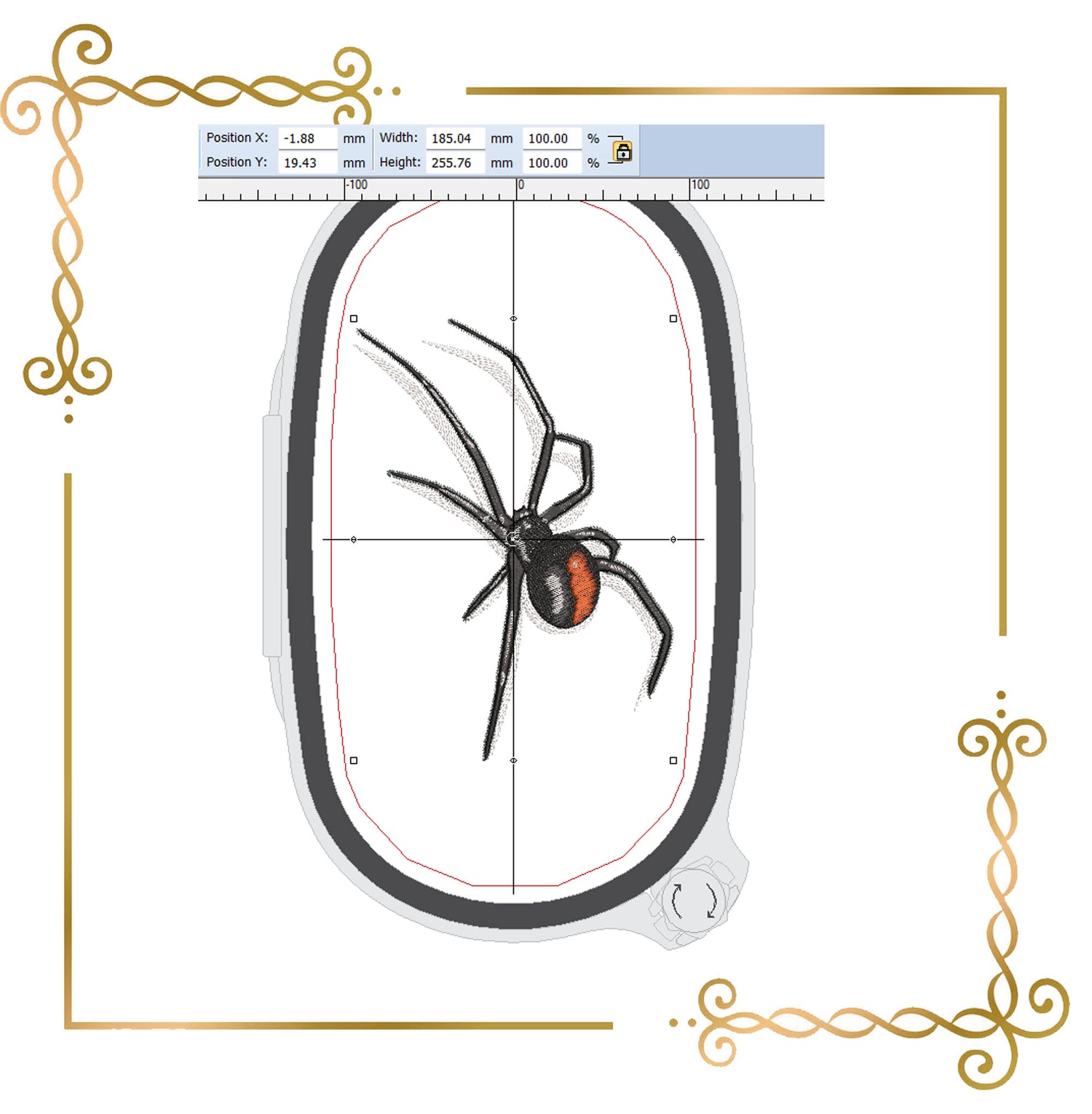 Animals Black widow spider machine embroidery design digital