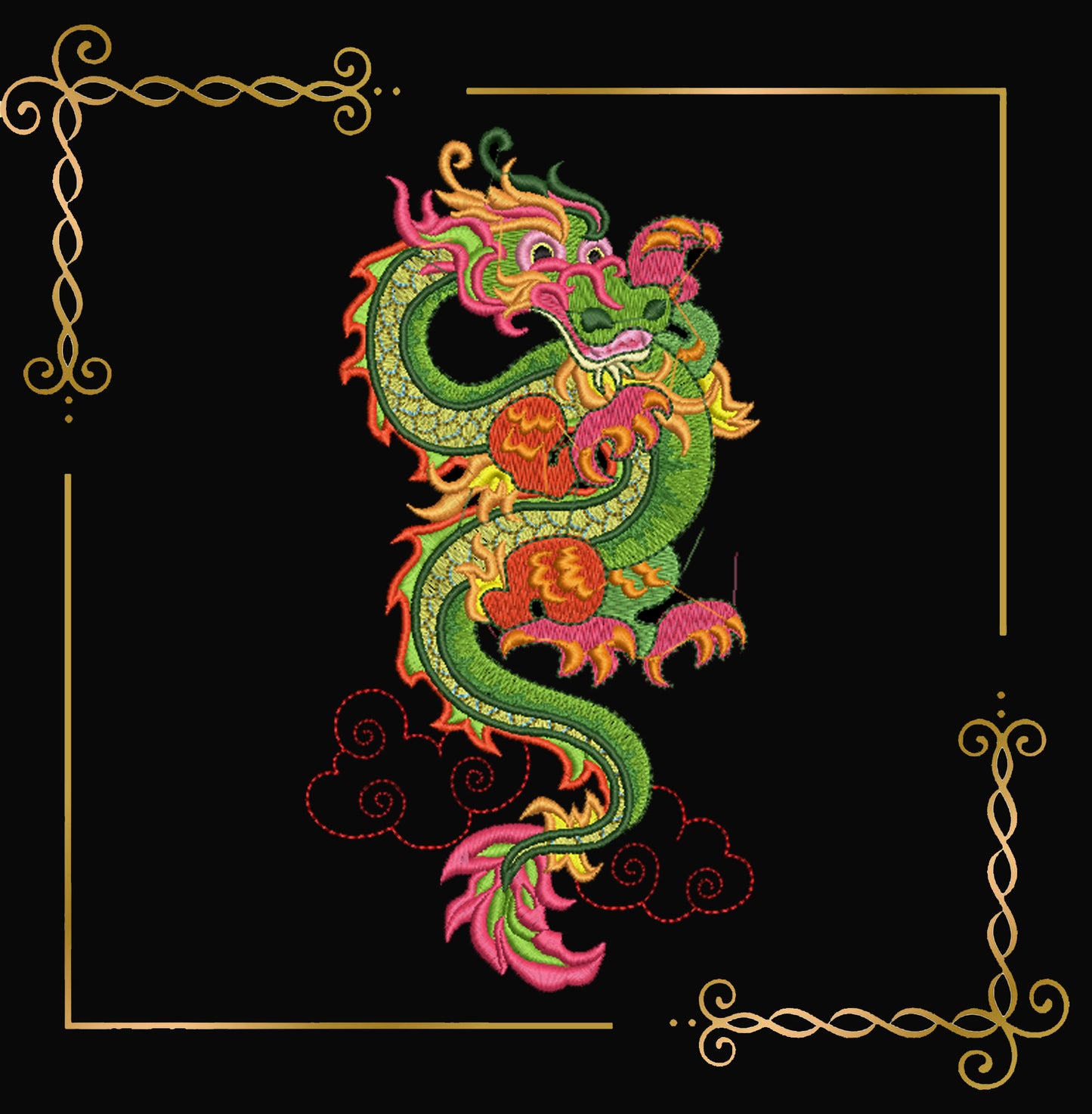 Animals Dragon digital machine embroidery design