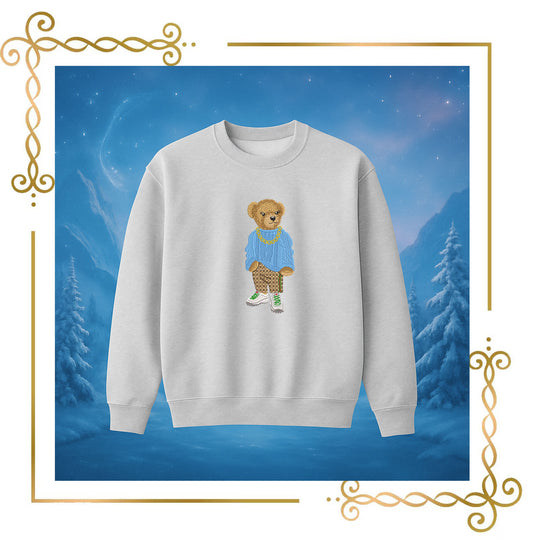 Teddy Bear - Ralph- Lauren- sweater sneakers - cartoon character - digital embroidery design