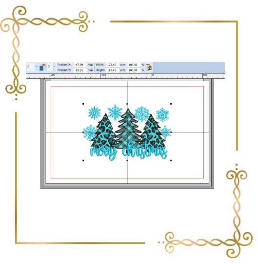 Christmas Winter, Christmas trees, Christmas lettering digital machine embroidery design