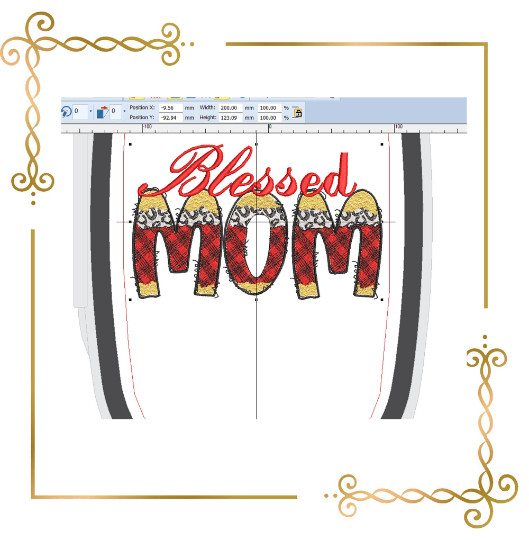 Mother's day,   Blessed MOM, Embroidery design to the direct download.