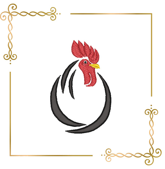 Free design Animal Minimalist Rooster Head Embroidery Design