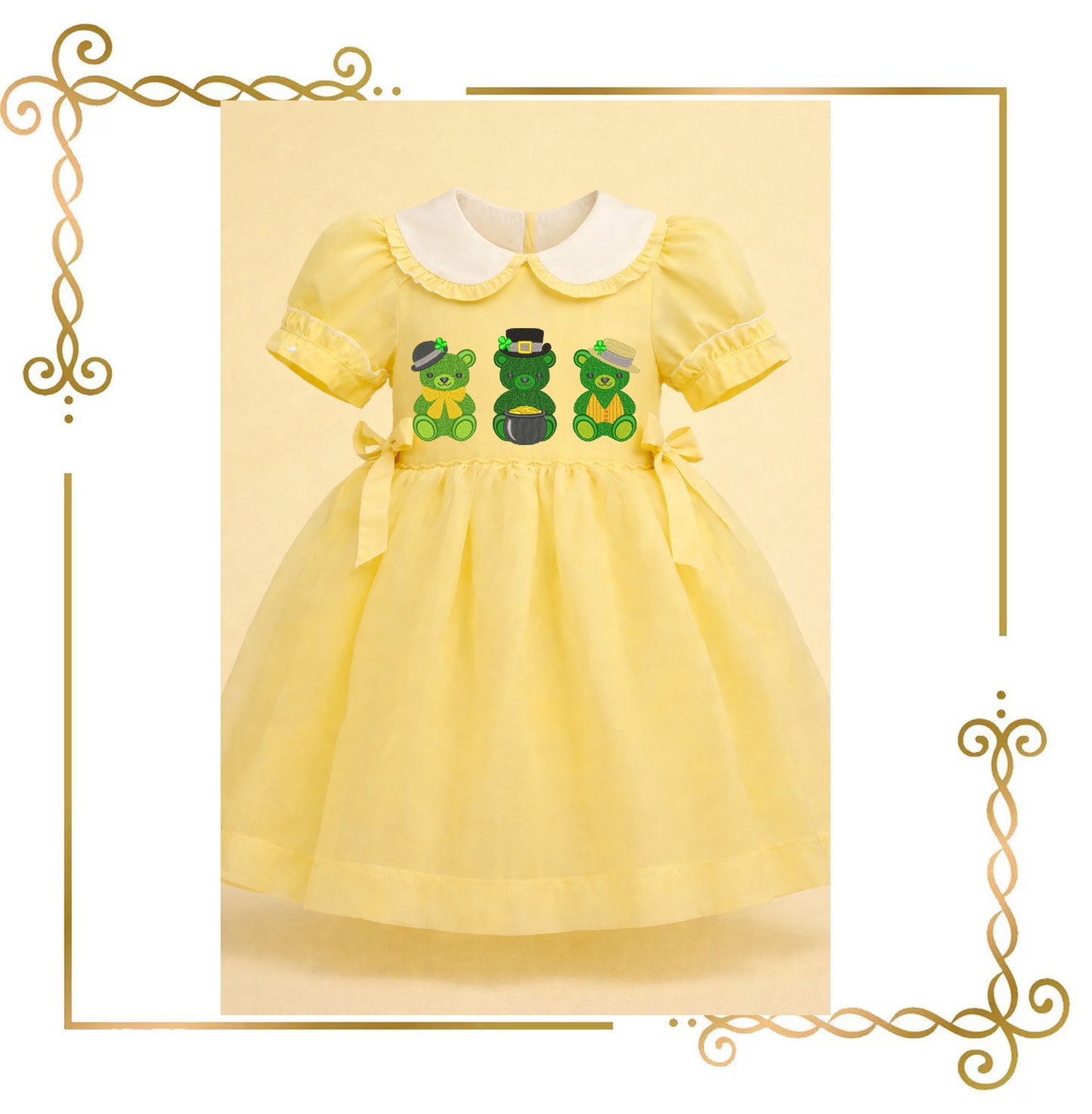 St Patrick Teddy Bear Embroidery Design Shamrock Bears Instant Download