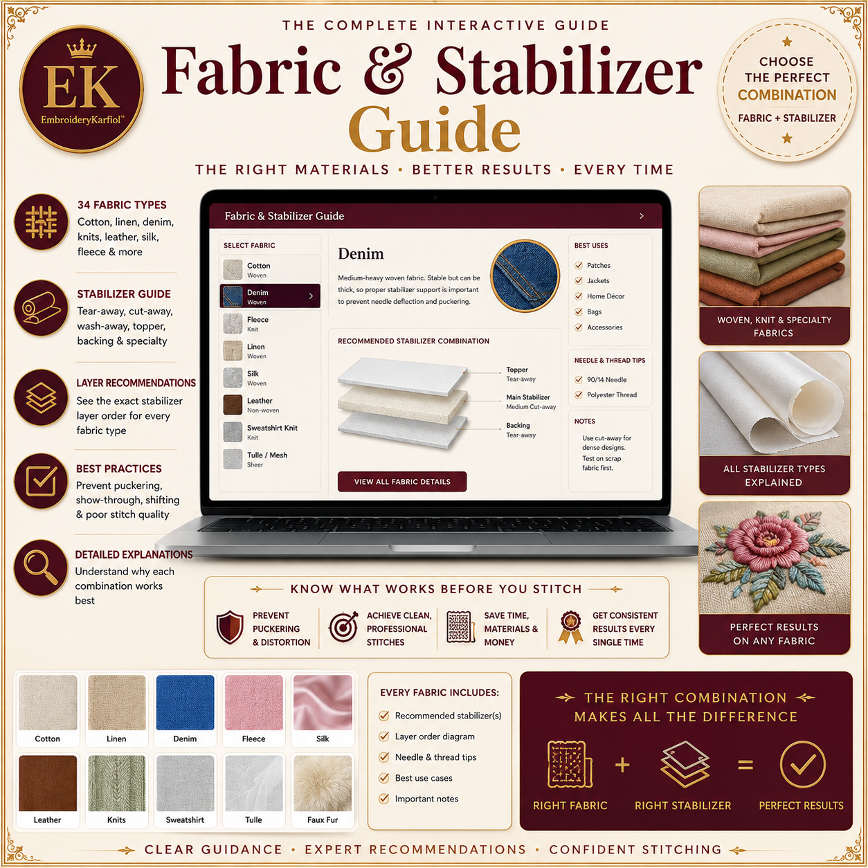 Interactive Embroidery Platform™ | Design & Photo Analyzer | 100+ Thread Brands -Never Guess Thread Colors Again