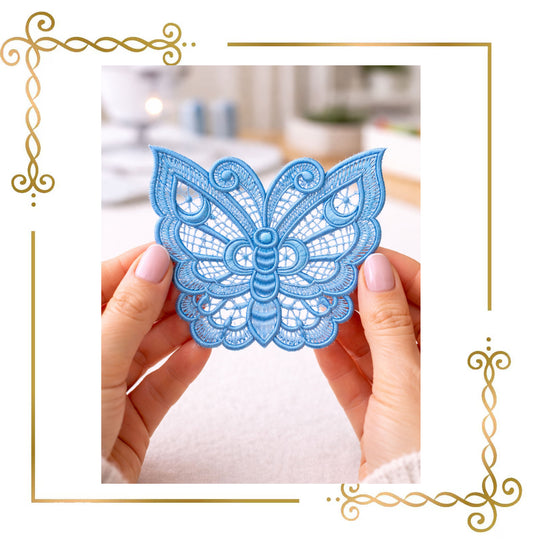 Lace Embroidery Design FSL Belgiumlace Luxury Butterfly Instant Download