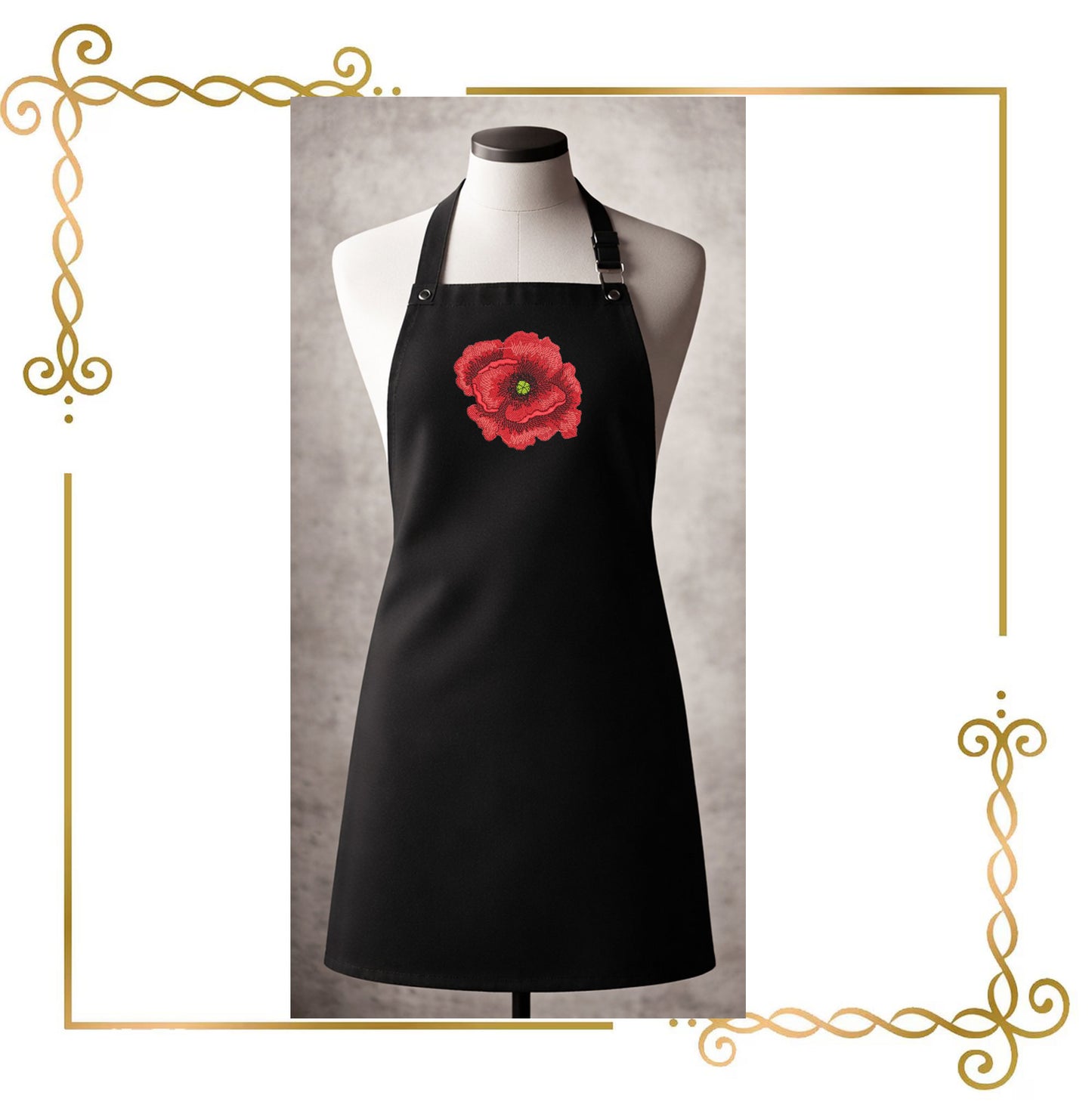 Flowers Machine Embroidery Design Set | Red 8 Poppies 2 Leaves Bud | Floral Embroidery Pattern for Dress Apron Pillow Bag Decor