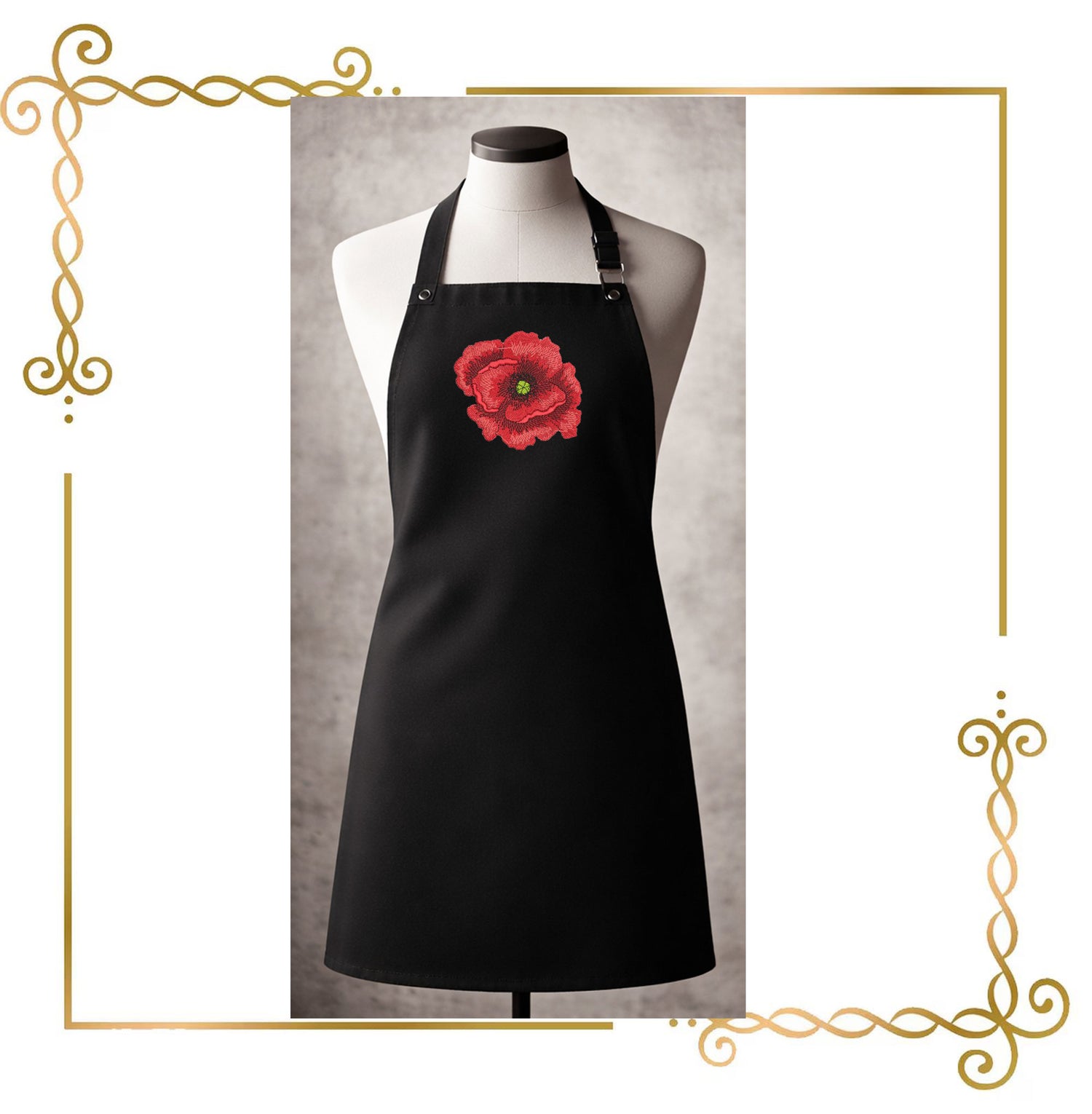 Flowers Machine Embroidery Design Set | Red 8 Poppies 2 Leaves Bud | Floral Embroidery Pattern for Dress Apron Pillow Bag Decor
