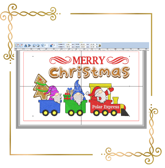 Christmas Polar Express Gnomes Gingerbread Winter Merry Christmas digital machine embroidery design