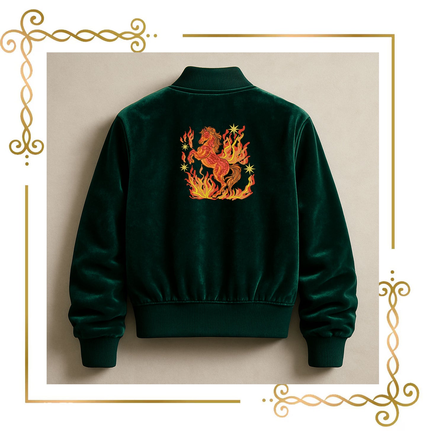 Animals Fire Horse Embroidery Design – Mythical Flaming Horse – Machine Embroidery Pattern (Digital Download)