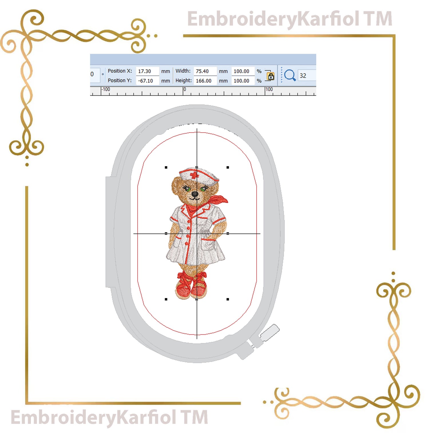 Teddy  Bear - Nurse Teddy Bear Embroidery Design –  Medical Bear, Healthcare Gift – Vintage BearKarfiol™ (Digital File)