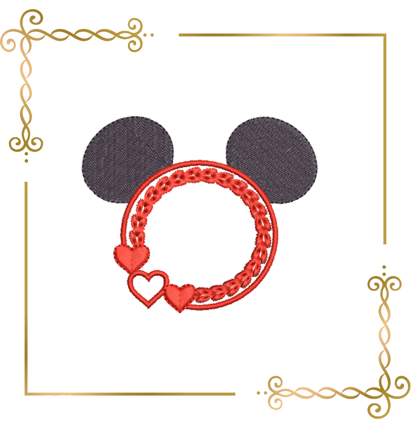 Valentines day Minnie Mouse head love Design heart   embroidery design to the direct download