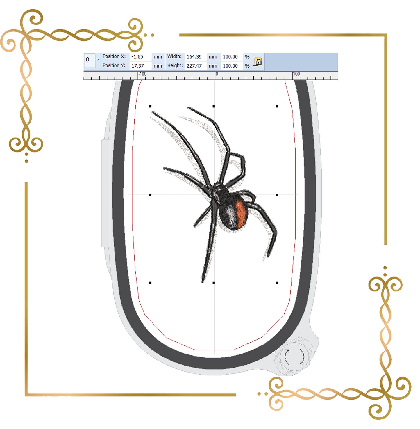 Animals Black widow spider machine embroidery design digital