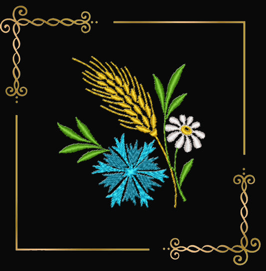 Embroidery Design Wildflower 2.76x2.76 Inch Digital Download