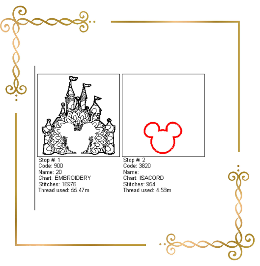 Mickey, Mouse, castle,  embroidery design to the direct download.