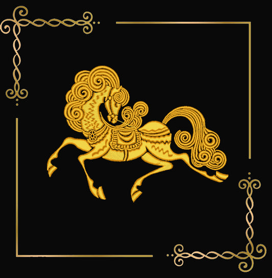 Animals Fire Horse Embroidery Design: 2026 Chinese New Year (Digital Download)