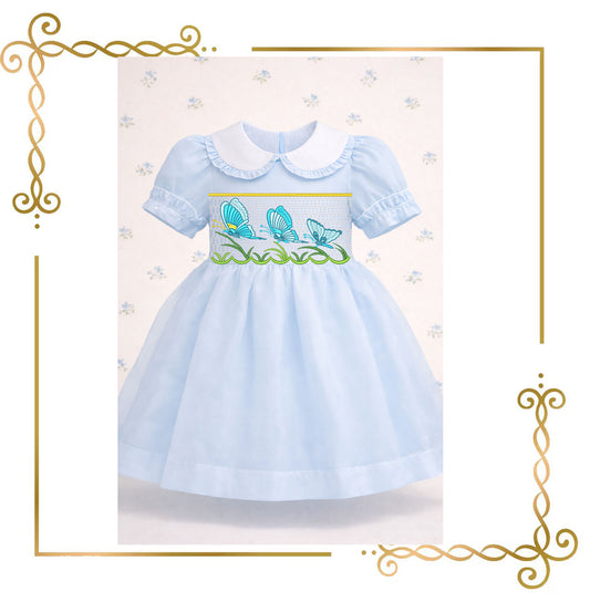 Smocking plate Butterfly Embroidery Design, Butterfly Smock Insert for Baby Dress