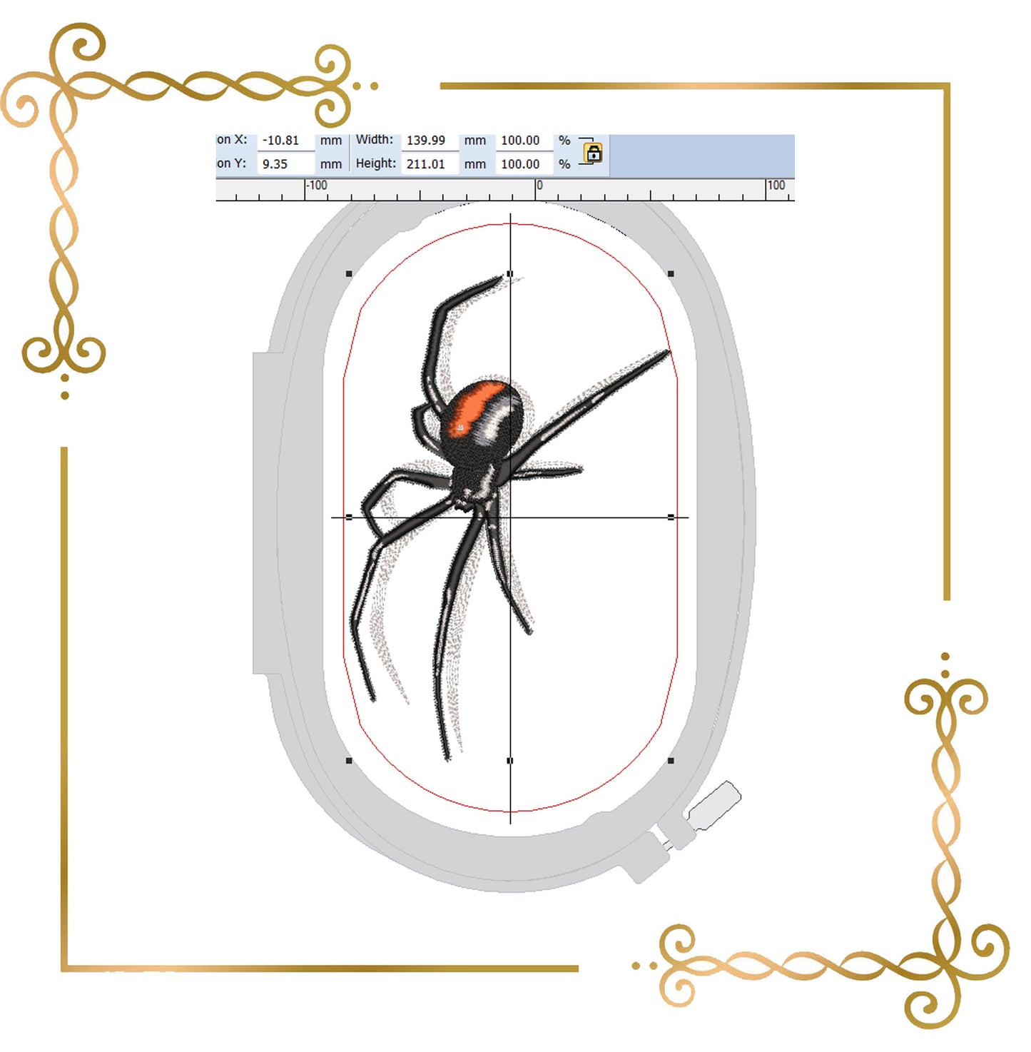 Animals Black widow spider machine embroidery design digital