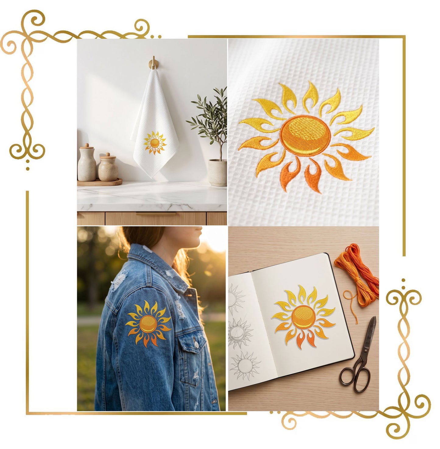 Cartoon Characters Sun Embroidery Design, Boho Sun Machine Embroidery, Celestial Sun Pattern, Summer Sunshine -  Instant Download
