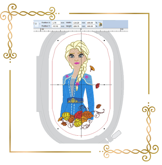 Princesses Anna and Elsa Frozen, Disney autumn, leaves, machine embroidery design to the direct download Digital embroidery design