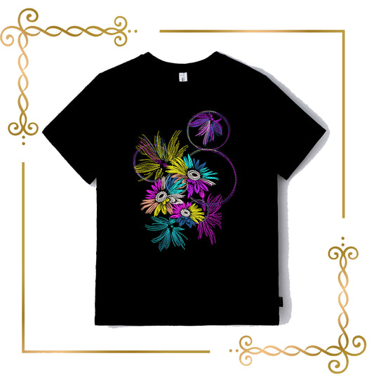  Flowers bouquet neon flowers machine embroidery design digital 2 sizes